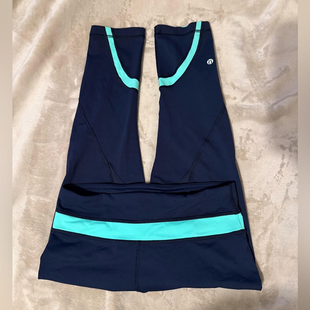 Navy and Teal Athletic Leggings